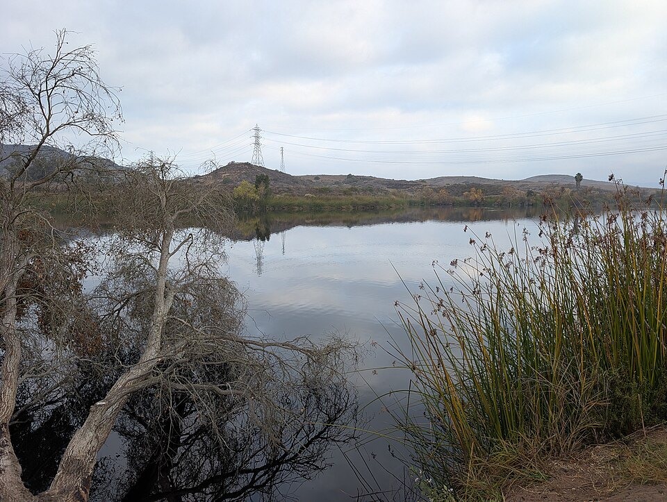 Barbara’s Lake with reeds and surrounding hills